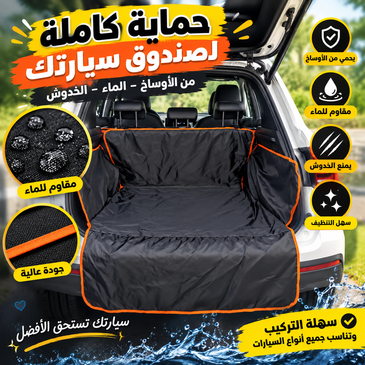 غطاء حماية كوفر السيارة للحيوانات 🐕 – Pet Car Trunk Protector