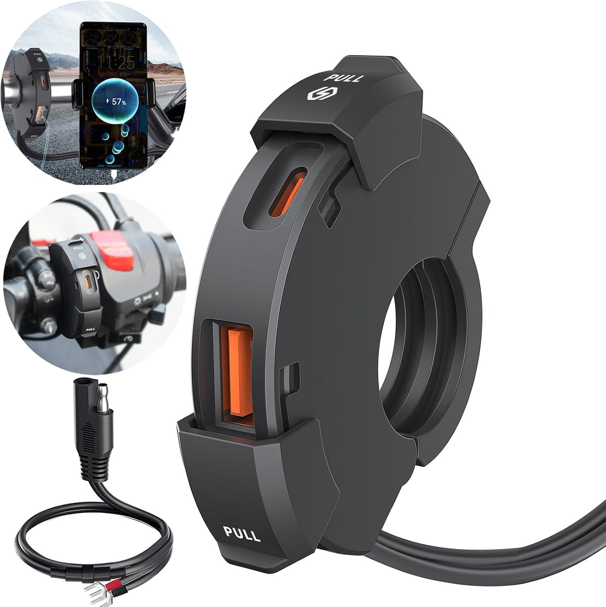Chargeur Moto USB + Type-C