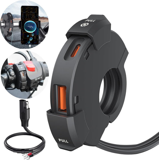 Chargeur Moto USB + Type-C