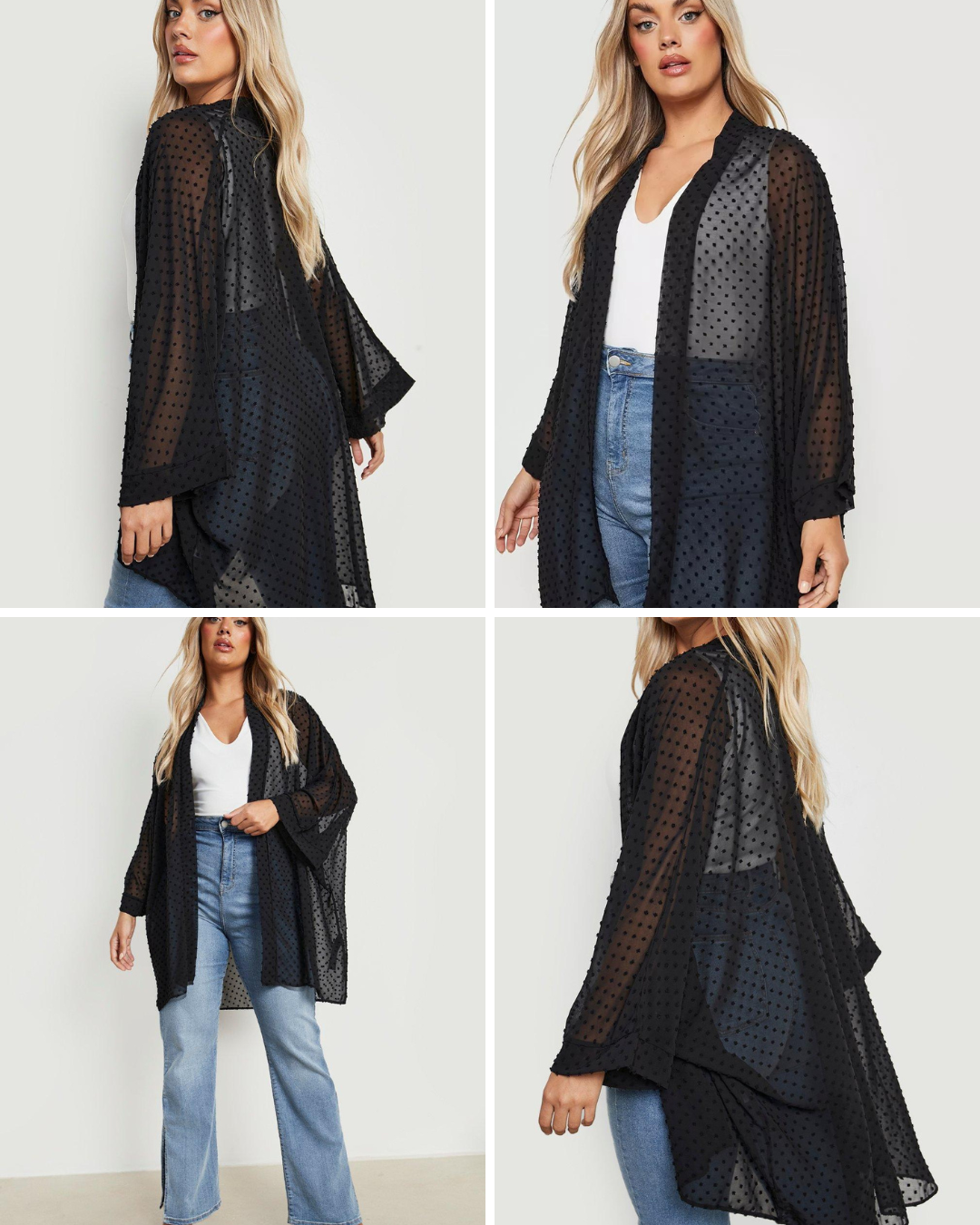 BLACK PLUS  SHORT KIMONO