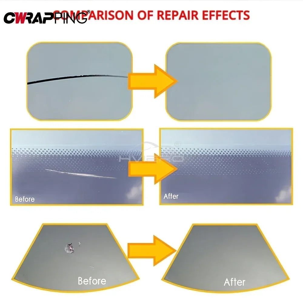 2Pcs Car Window Scratch Crack Restore Car Windshield Cracked Repair Tools Set DIY Auto Glass Repair Fluid  for Auto Accessories