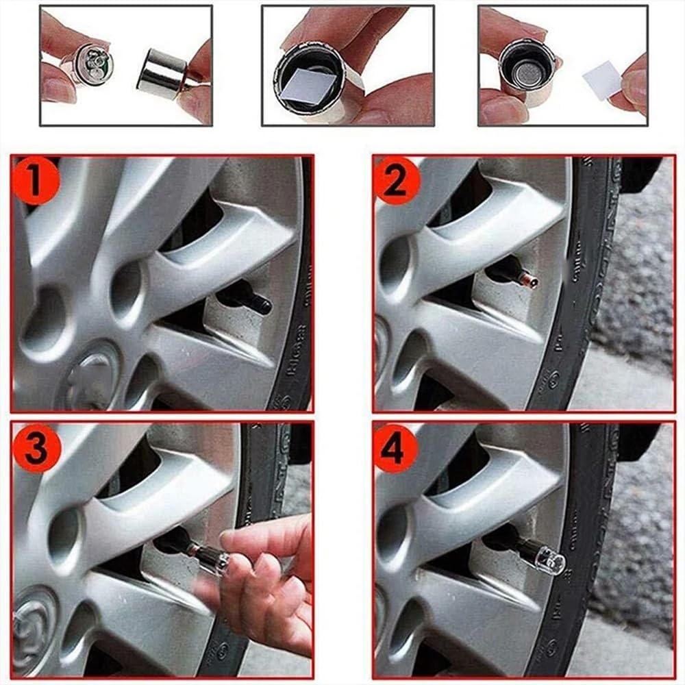 أغطية صمامات العجلات المضيئة للقيادة الليلية ⭐